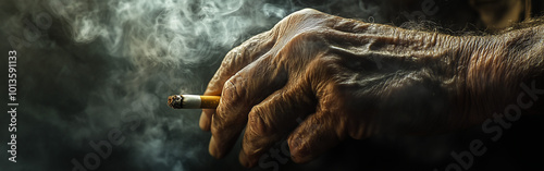 The Social and Health Impact of Tobacco Addiction, addiction struggle, nicotine cravings, habit loop, coping mechanism, addiction chains, smoking room, stress relief, nicotine hit