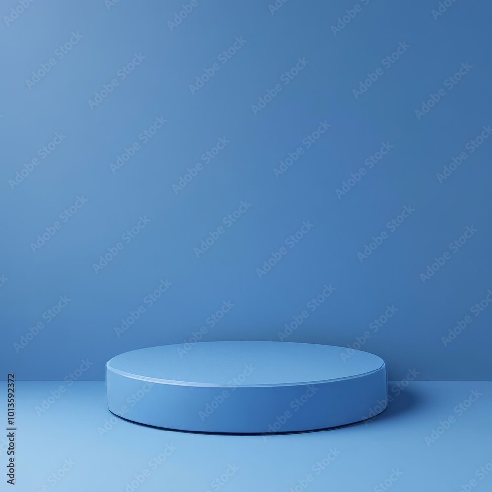 Blue podium on blue background. 3d render. Abstract background. Blue podium on blue background. 3d render. Abstract background.