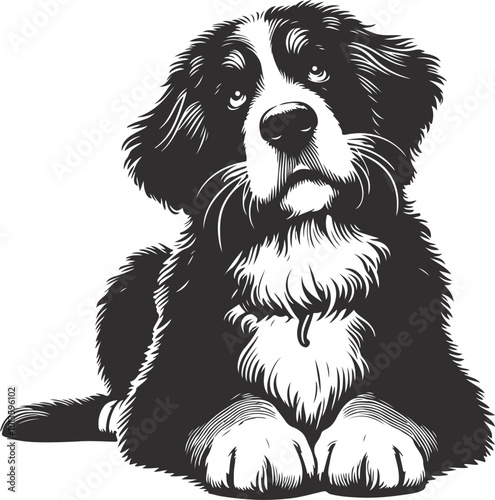 black and white dog