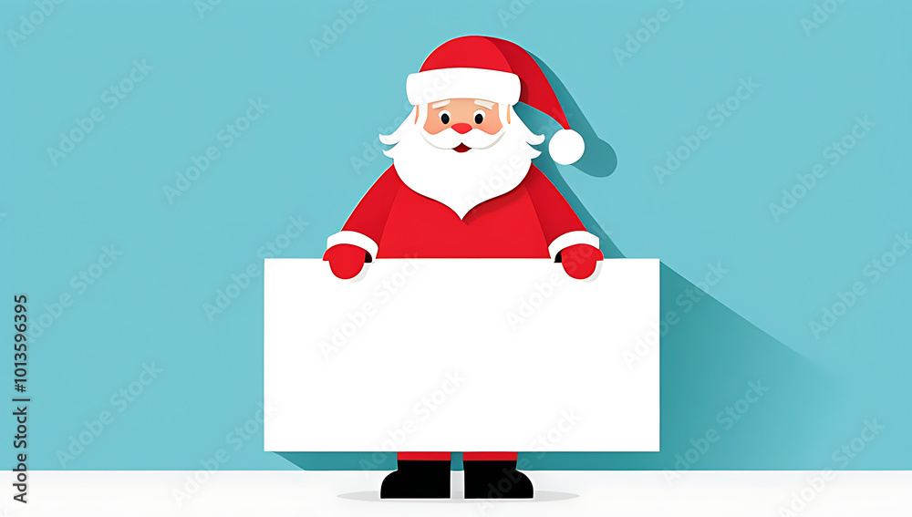 santa claus holding blank banner ready holiday message ample copy space santa claus holding blank banner ready holiday message ample copy space