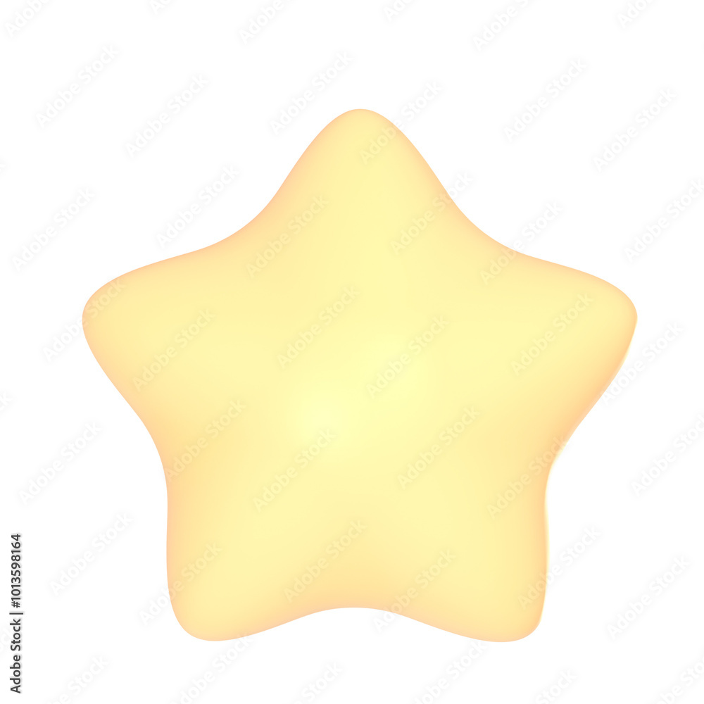Cute 3D star icon sticker illustration Cute 3D star icon sticker illustration