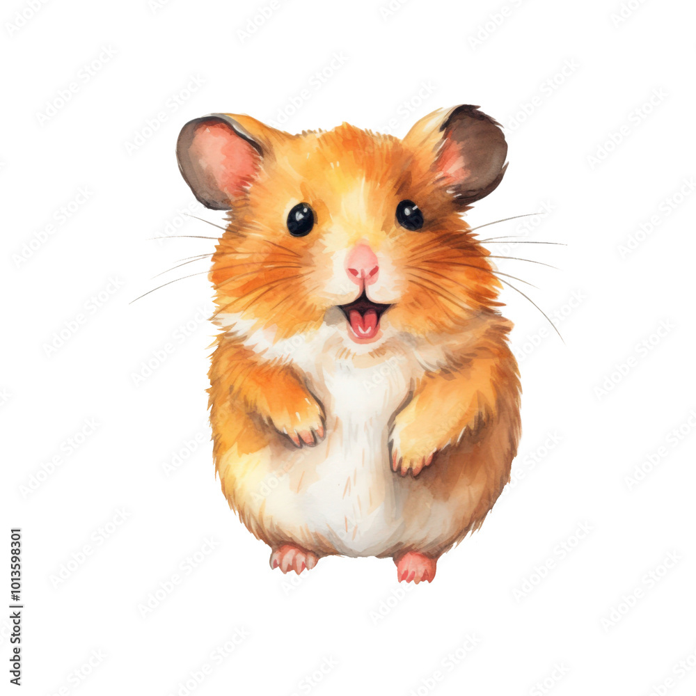 Cute hamster with big eyes and a smile, perfect for pet care advertisements, kids products, greeting cards, and social media posts. Generative AI Cute hamster with big eyes and a smile, perfect for pet care advertisements, kids products, greeting cards, and social media posts. Generative AI