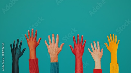 Diverse Hands Reaching for the Sky