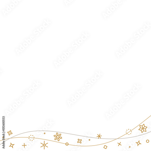雪の結晶のデコレーションフレーム、冬のイメージデザイン、正方形サイズ