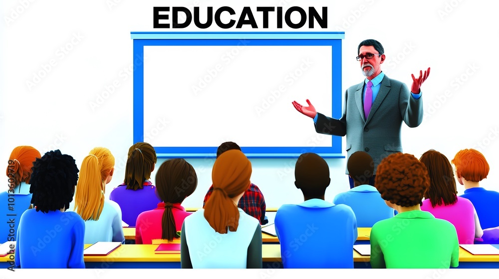 Inspiring Mentorship.”EDUCATION”. isolate on white background A seasoned professor stands at the front of a lecture hall, gesturing passionately. Students lean forward, notebooks in hand, eager Inspiring Mentorship.”EDUCATION”. isolate on white background A seasoned professor stands at the front of a lecture hall, gesturing passionately. Students lean forward, notebooks in hand, eager