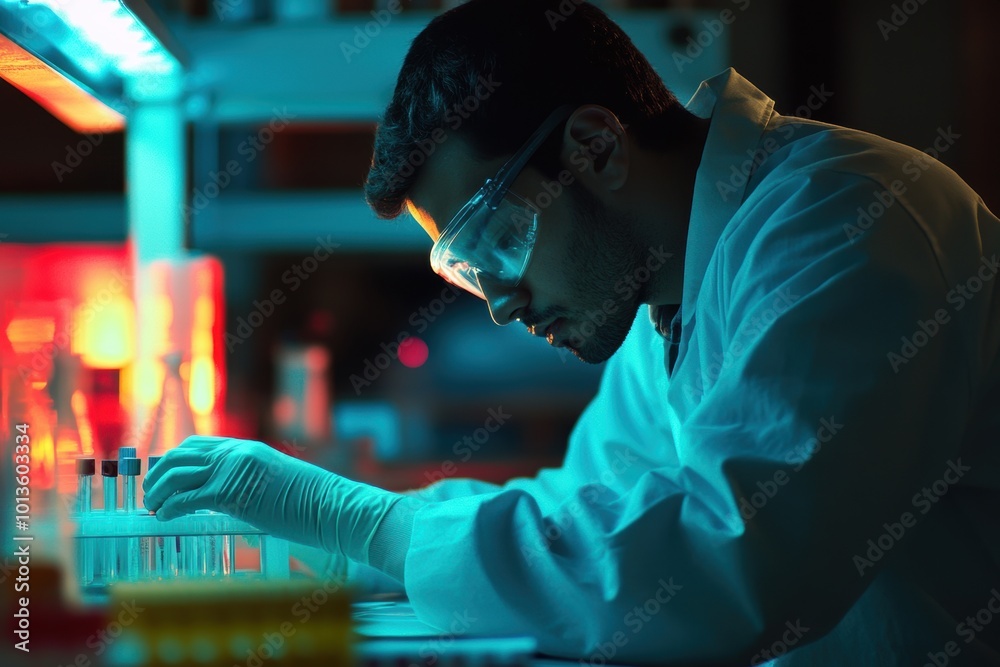 Focused Scientist at Work Focused Scientist at Work