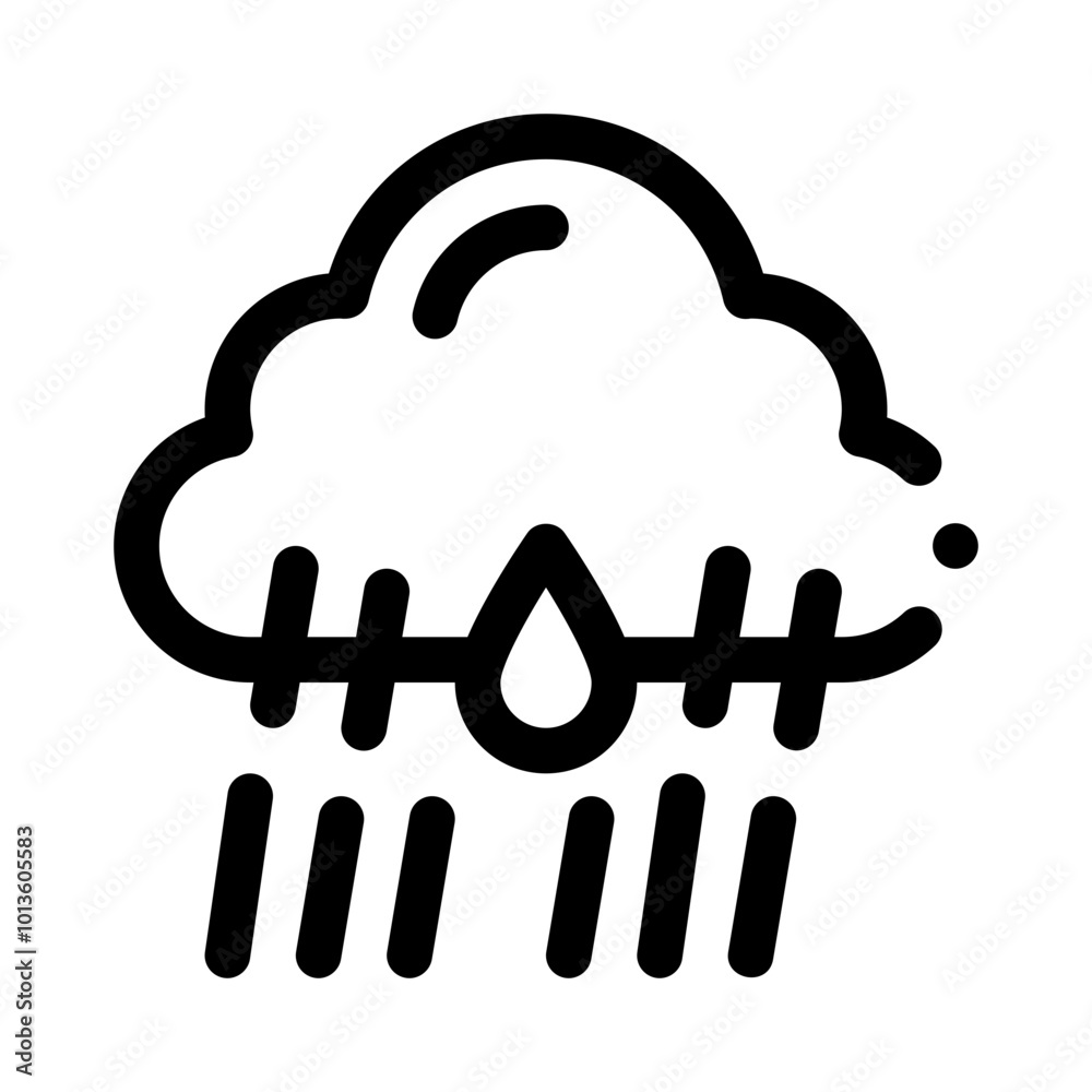 Cloud with Rain line icon Cloud with Rain line icon