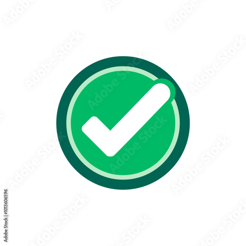 The Emblem of Affirmation: A Vivid Green Checkmark Encased in a Circular Seal