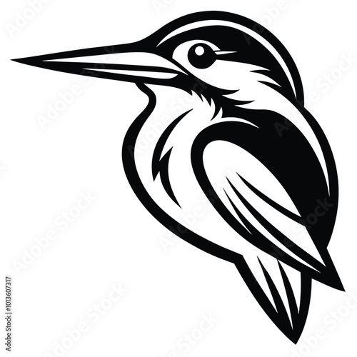  kingfishers bird vector design isolated on a white background. Easy editable layered vector illustration template 