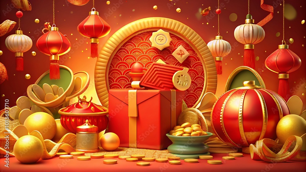Chinese-new-year-background-with-3d-realistic Chinese-new-year-background-with-3d-realistic