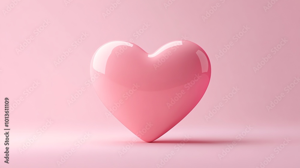 A pink heart on a pastel pink background. A pink heart on a pastel pink background.
