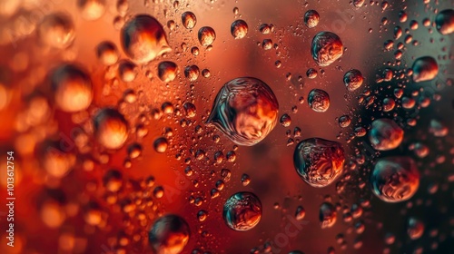 Water Droplets with Orange and Blue Hues