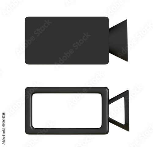 Video camera icon. Simple shape film movie symbol. Application and web interface sign logo. Camcorder button.