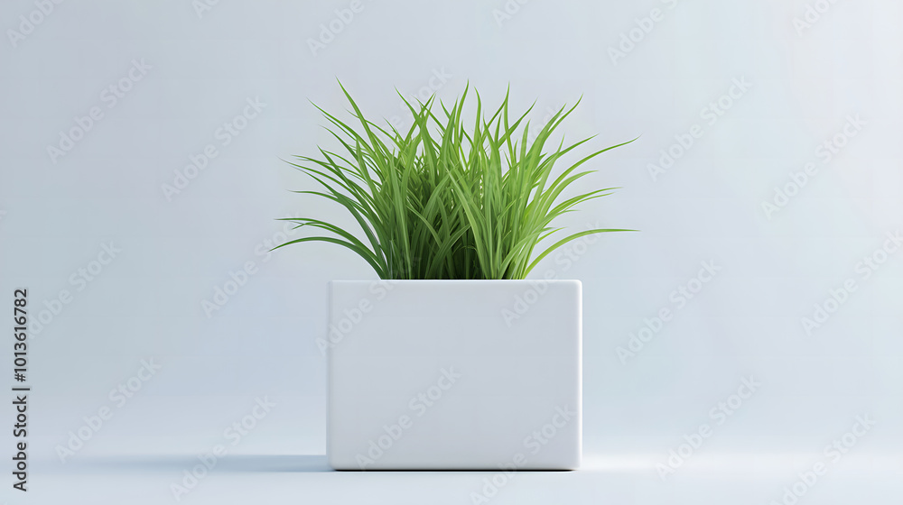 Plant in a modern flowerpot on a white background. isolated on a white background design Plant in a modern flowerpot on a white background. isolated on a white background design