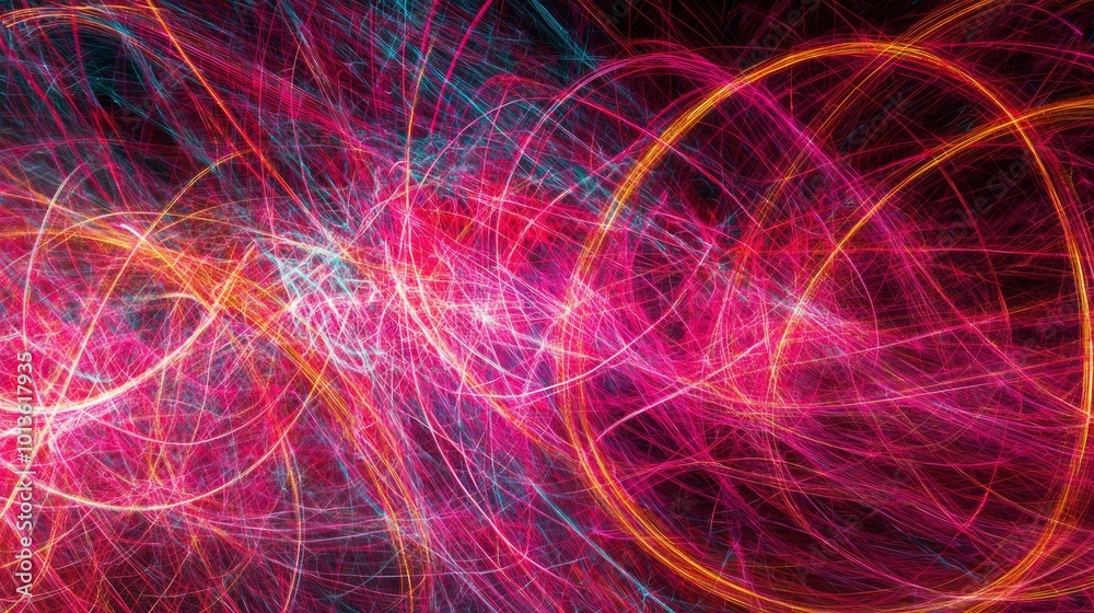 Abstract Colorful Intertwining Lines on a Black Background Abstract Colorful Intertwining Lines on a Black Background