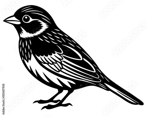 Sparrow silhouette vector illustration