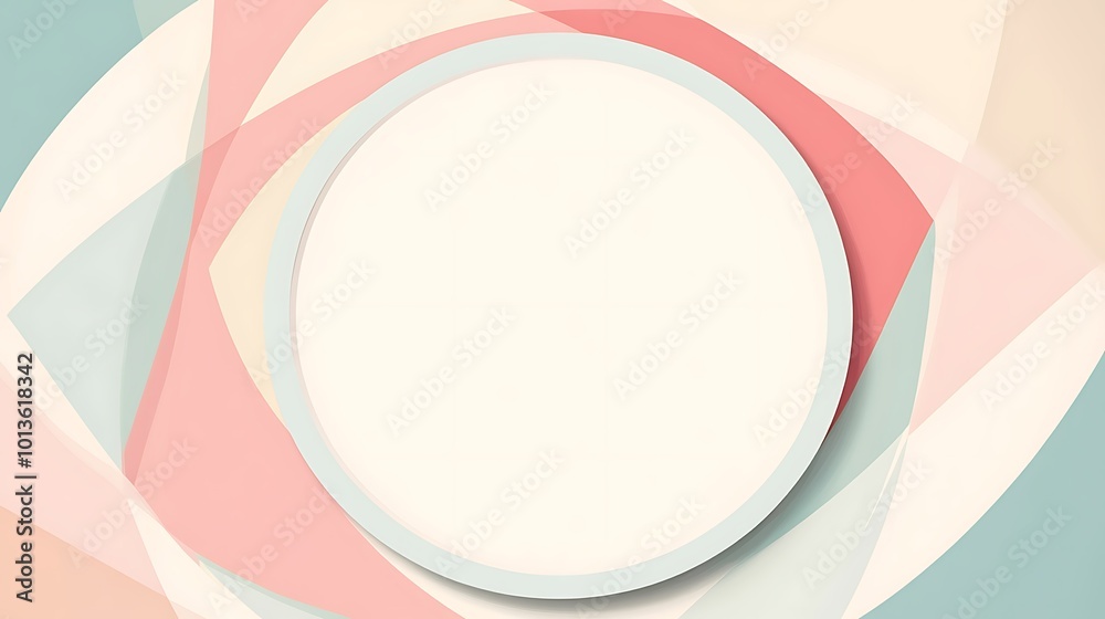 Abstract geometric background with a circular frame in pastel colors. Abstract geometric background with a circular frame in pastel colors.