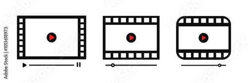 Cinema icons set. Movie simple line icons vector. Video icon. 