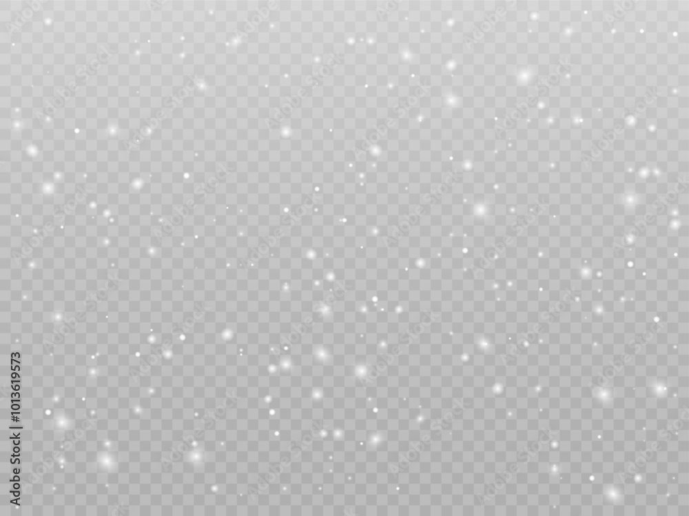 Many Falling Snow Isolated On Transparent Background. Vector Illustration Many Falling Snow Isolated On Transparent Background. Vector Illustration