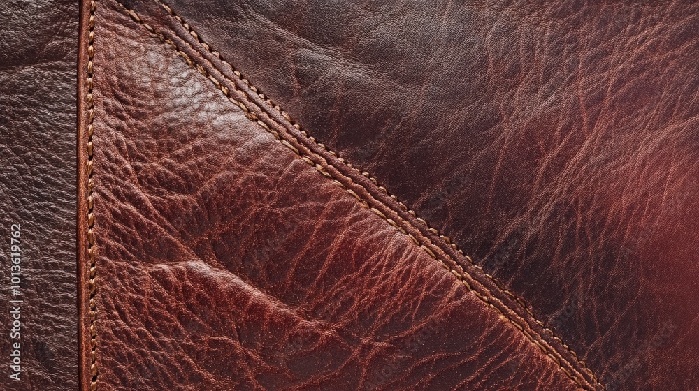 Fototapeta premium A subtle texture of soft leather in deep brown, with visible grain and natural imperfections