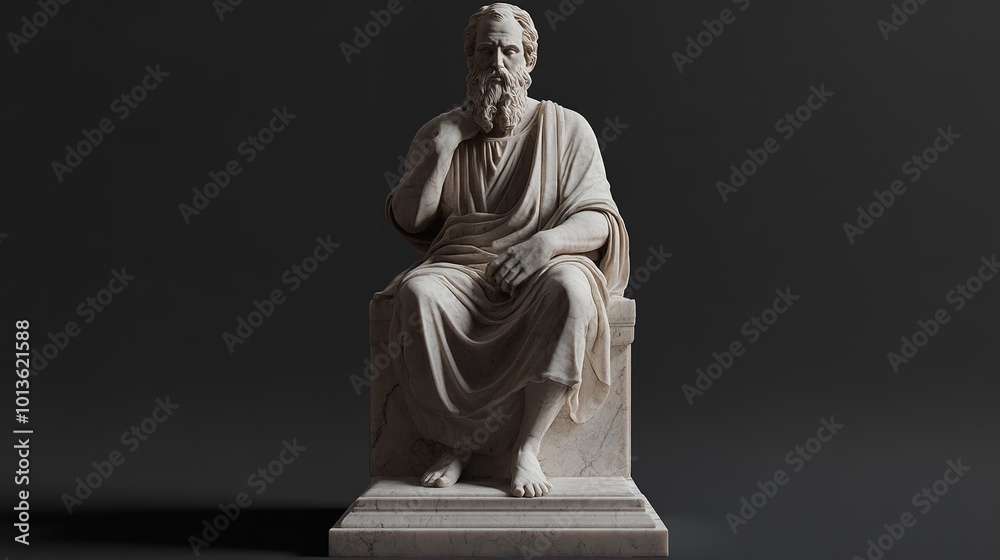 Classical Marble Statue of Philosopher Classical Marble Statue of Philosopher