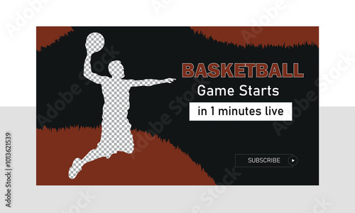 Sports you tube video thumbnail,trendy design, basketball coaching thumbnail template design.