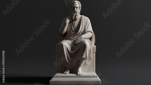  Classical Marble Statue of Philosopher photo