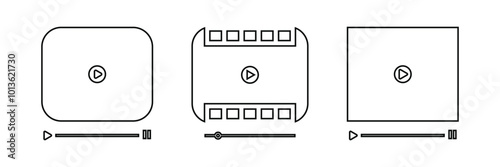 Cinema icons set. Movie simple line icons vector. Video icon. 
