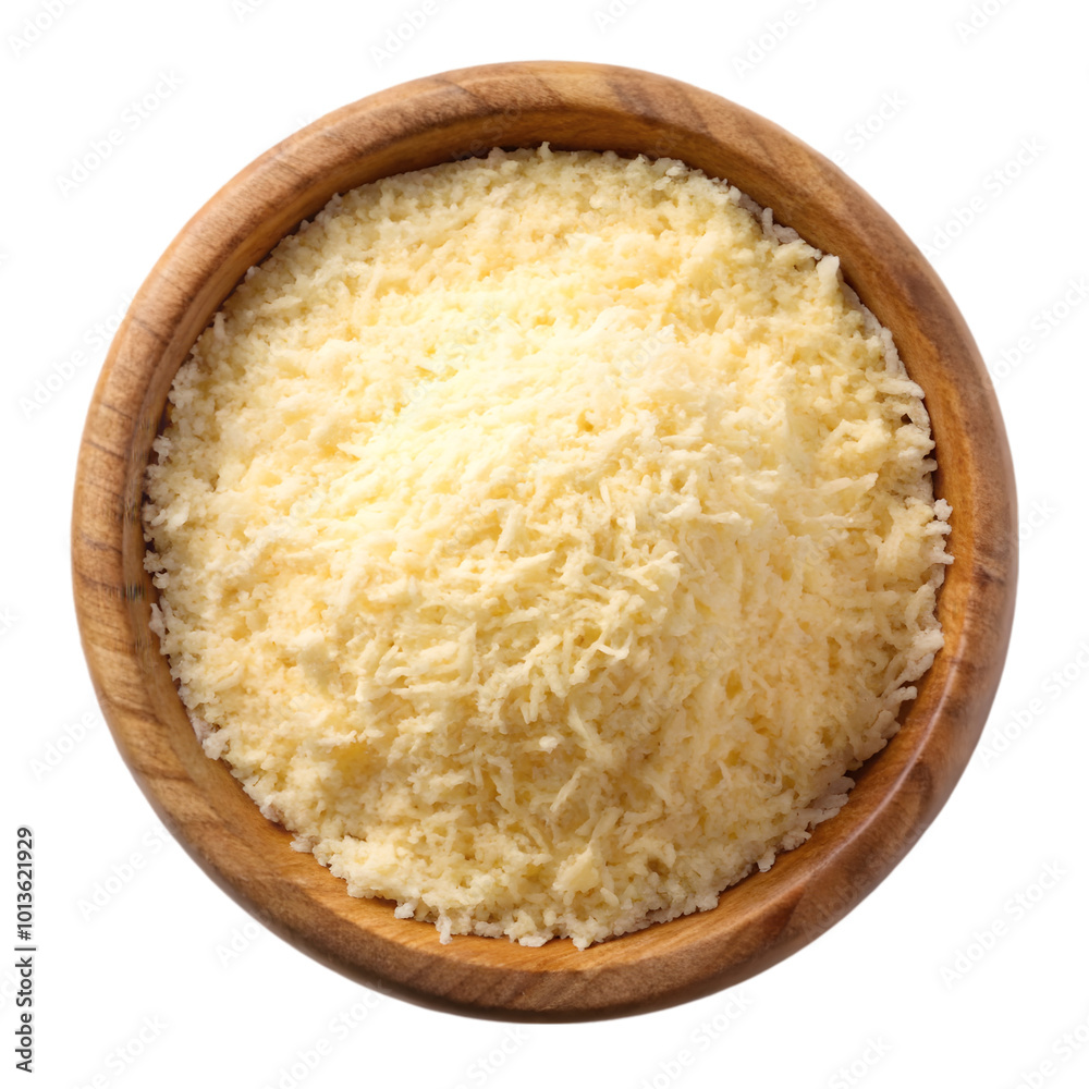 Grated cheese powder isolated on transparent background Grated cheese powder isolated on transparent background