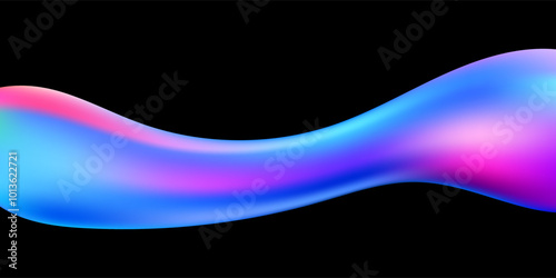 Colorful 3d liquid lines vector background