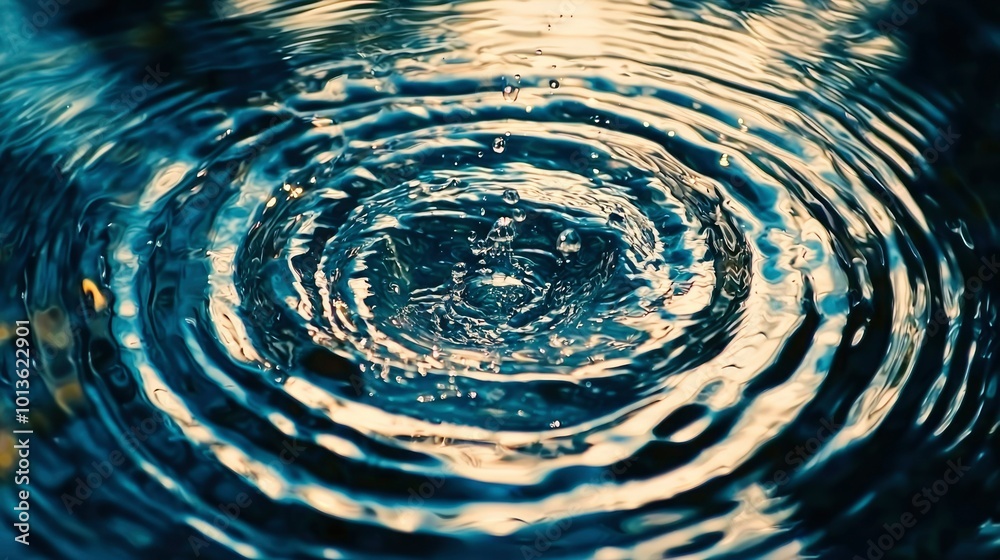 Water Droplet Ripples and Reflections in a Pool of Water Water Droplet Ripples and Reflections in a Pool of Water