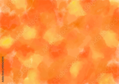 水彩調の模様　オレンジ　イエロー　バック　背景