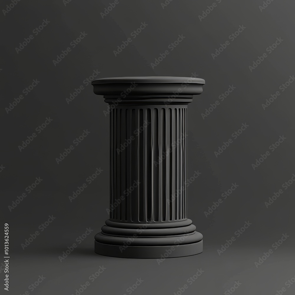 Antique column on a gray background - 3d render illustration. Antique column on a gray background - 3d render illustration.