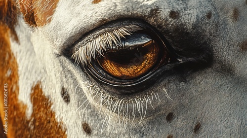 Close-up of a Beautiful Horse's Eye photo