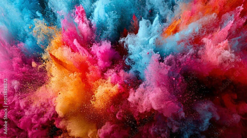 Abstract Colorful Swirling Paint Explosion with Glitter Abstract Colorful Swirling Paint Explosion with Glitter