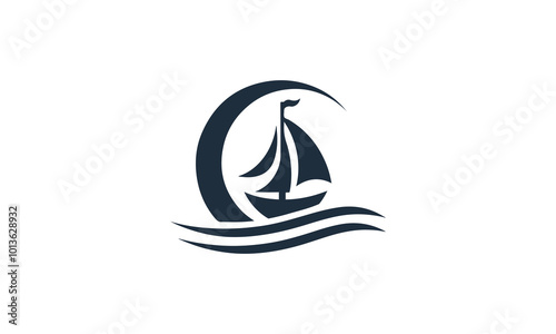 Yacht logo design vector template yacht vector illustration logo design, Sailing icon, Sea Ocean Sailing Adventure Travel Trip Transportation logo design

