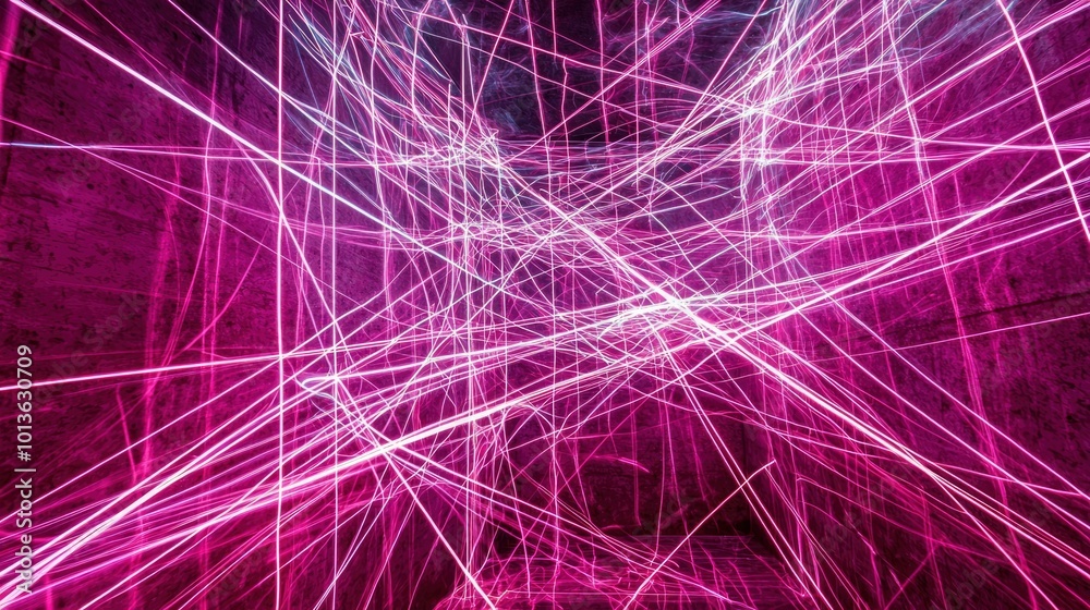 Abstract Intersecting Lines of Pink and White Light
