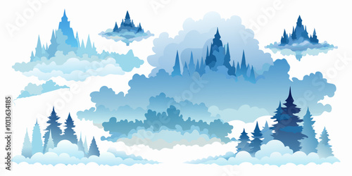 Set of Fog and Mist Effects: fog and mist, with varying densities and layering for atmospheric depth.
