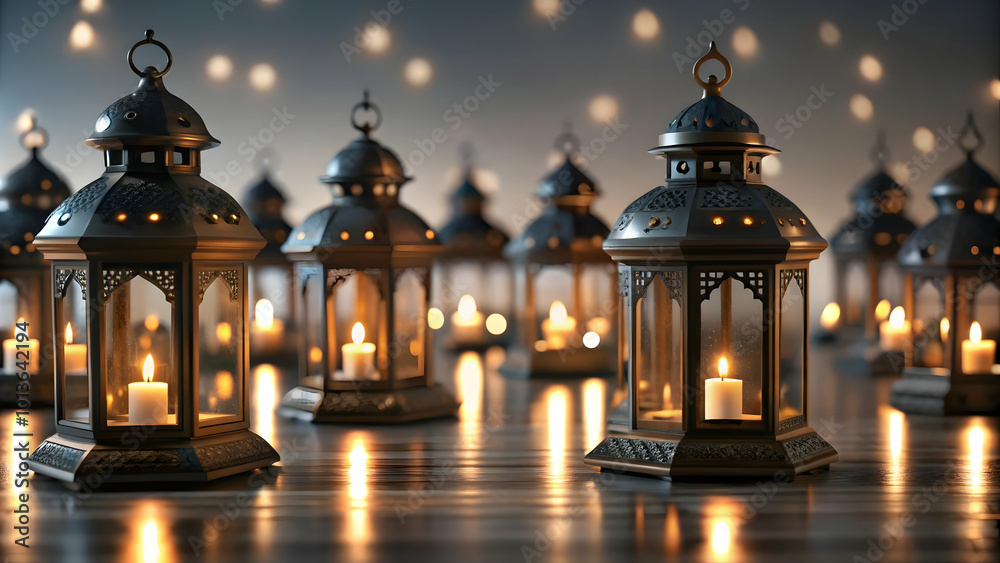Flat Glossy Diwali lanterns glowing in the night with a festive atmosphere and vibrant colors concept as A background image showcasing glossy Diwali lanterns glowing brightly in the night creating a f Flat Glossy Diwali lanterns glowing in the night with a festive atmosphere and vibrant colors concept as A background image showcasing glossy Diwali lanterns glowing brightly in the night creating a f