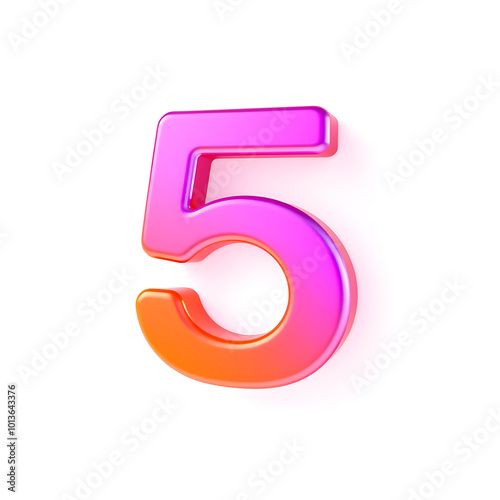 3D icon, number 50 white background vibrant colors. Generative AI