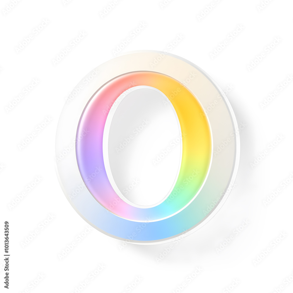 3D icon, number 0, white background, smooth textures, vibrant colors. Generative AI 3D icon, number 0, white background, smooth textures, vibrant colors. Generative AI