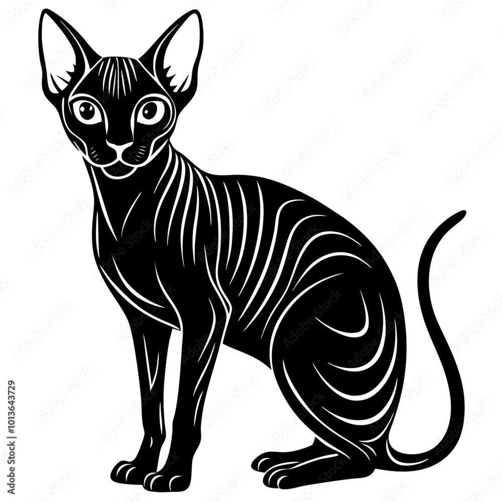 Obraz premium black and white cat vector