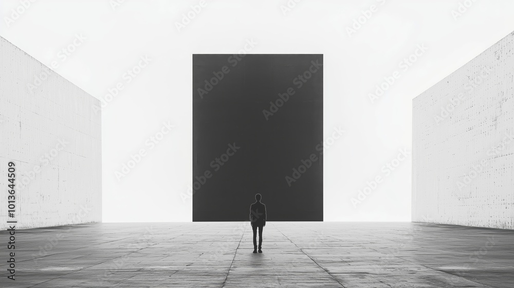 Minimalist Black Square in an Uncluttered Space Minimalist Black Square in an Uncluttered Space