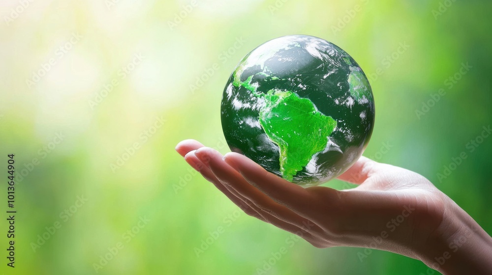 Hands Holding Glowing Earth Globe Representing Environmental Sustainability and Responsible Future Hands Holding Glowing Earth Globe Representing Environmental Sustainability and Responsible Future
