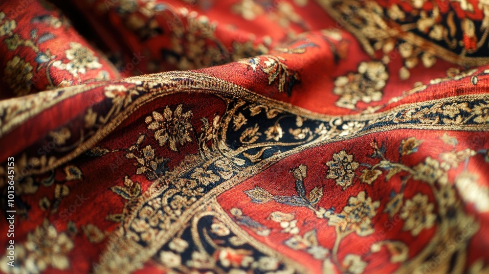 Intricately designed South Asian fabric art, no one in sight, with ample space for text or design. Intricately designed South Asian fabric art, no one in sight, with ample space for text or design.