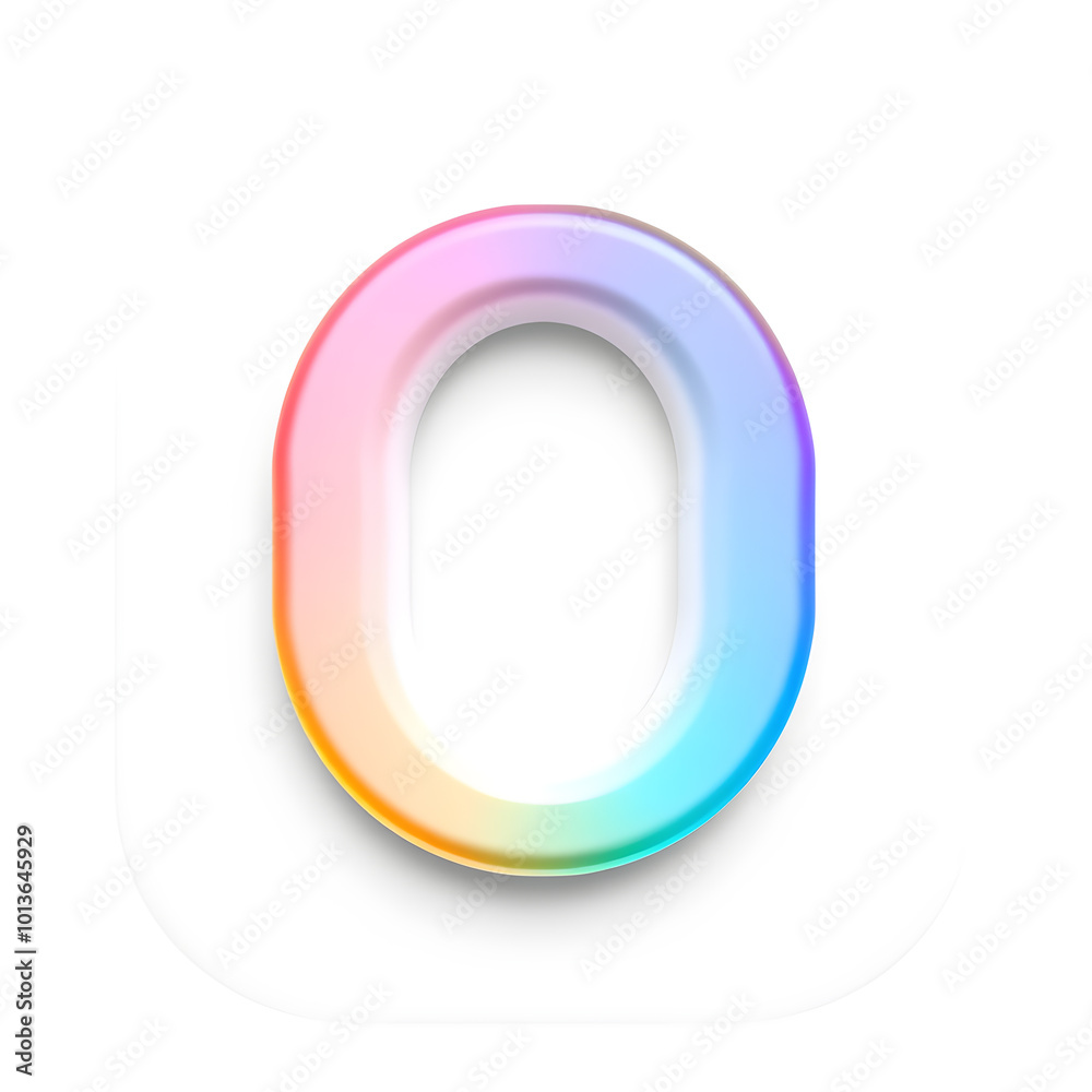 3D icon, number 0, white background, smooth textures, vibrant colors. Generative AI 3D icon, number 0, white background, smooth textures, vibrant colors. Generative AI
