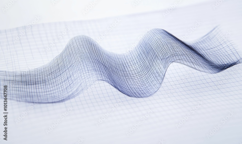 Wavy grid pattern on a white surface. Wavy grid pattern on a white surface.