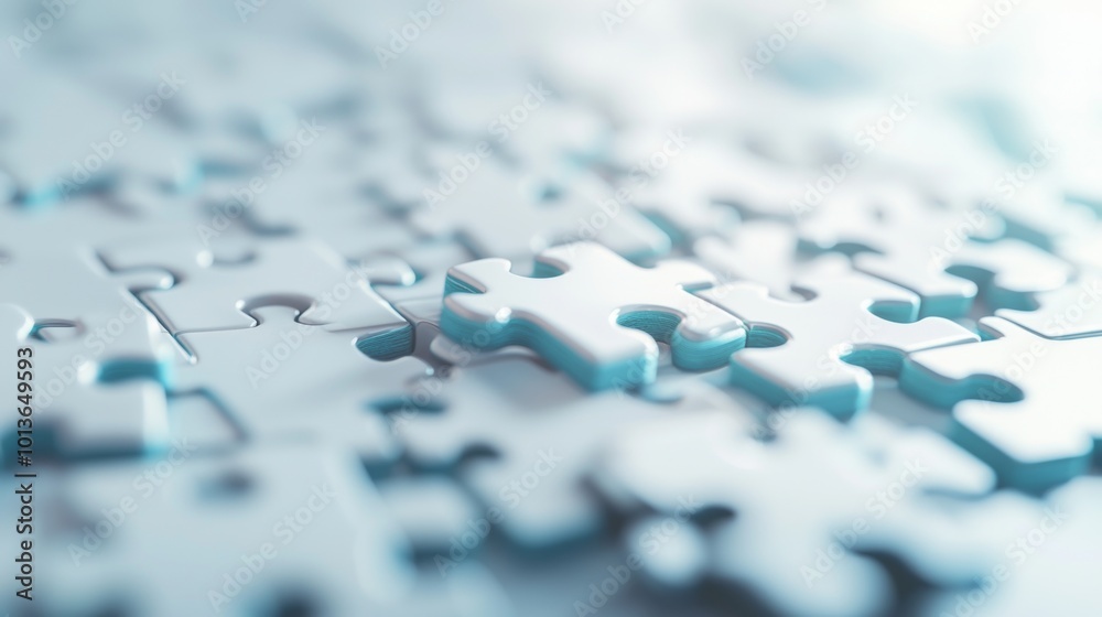Three-Dimensional Jigsaw Puzzle Pieces Representing Business Challenges, Collaboration, Growth, Partnership, Teamwork, Minimalist Aesthetic, Clean Environment, Focused Concept Three-Dimensional Jigsaw Puzzle Pieces Representing Business Challenges, Collaboration, Growth, Partnership, Teamwork, Minimalist Aesthetic, Clean Environment, Focused Concept