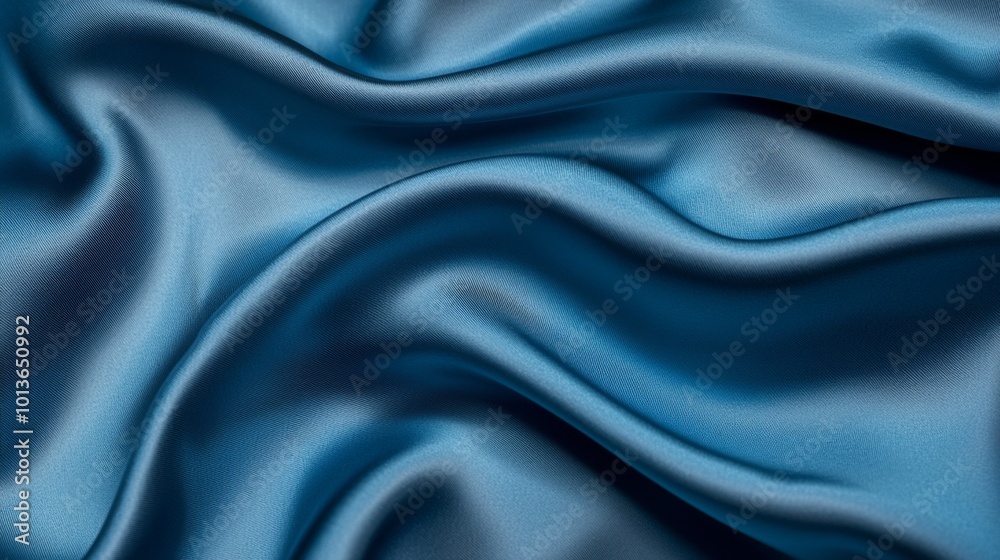 Fototapeta premium Lush Azure Textile Surface, intricately woven fabric in deep blue tones, showcasing rich texture and depth, ideal for elegant design applications and luxurious presentations.