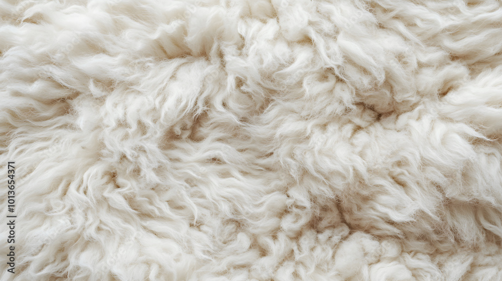 Fluffy sheep wool texture closeup with soft, cozy appearance Fluffy sheep wool texture closeup with soft, cozy appearance